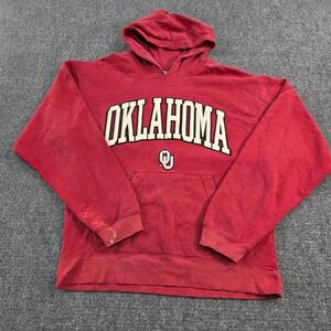 Vintage Oklahoma Sooners Hoodie Small‎ Red Embroidered Spellout J. America Y2K